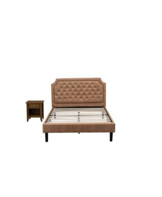 2-Piece Fannin Bedroom Furniture Set with 1 Queen Bed and a Modern End Table
