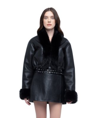 Women's Smooth Talker Cropped Faux-Fur-Trim Jacket