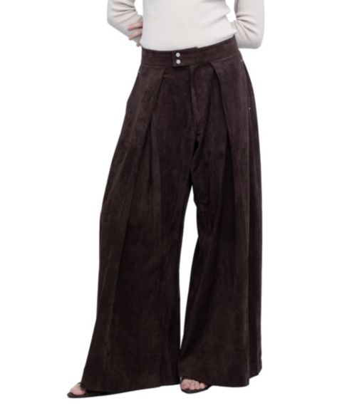 Женские брюки Blank NYC Wide-Leg Pleated, цвет: Коричневый
