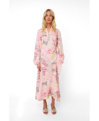 Women's Lara Floral V-Neck Midi Wrap Dress