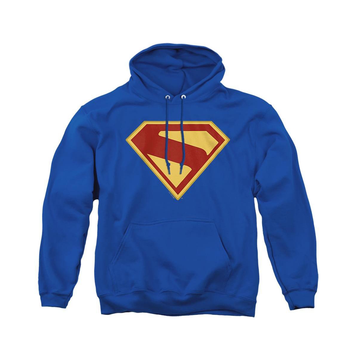 Superman Men's 2025 Logo Graphic Kangaroo Pocket Pull-Over Hoodie - Royal