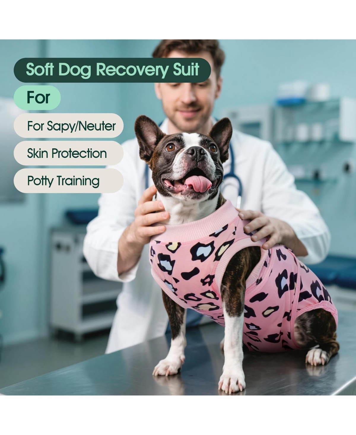 Post-Surgery Recovery Bodysuit for Dogs, Cone Alternative Onesie for Wound and Incision Protection