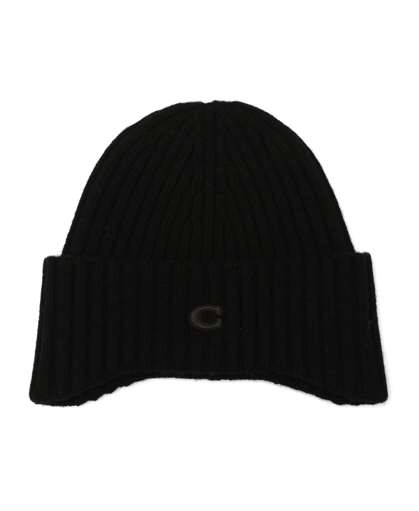Мужская шапка COACH Cashmere Ribbed Beanie, цвет: Чёрный — фото 2