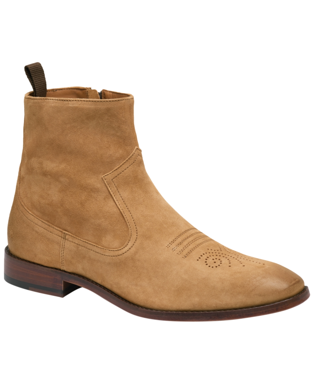 Johnston & Murphy Men's Arrister Western Boot - Tan Italian Suede - Size 8 - M