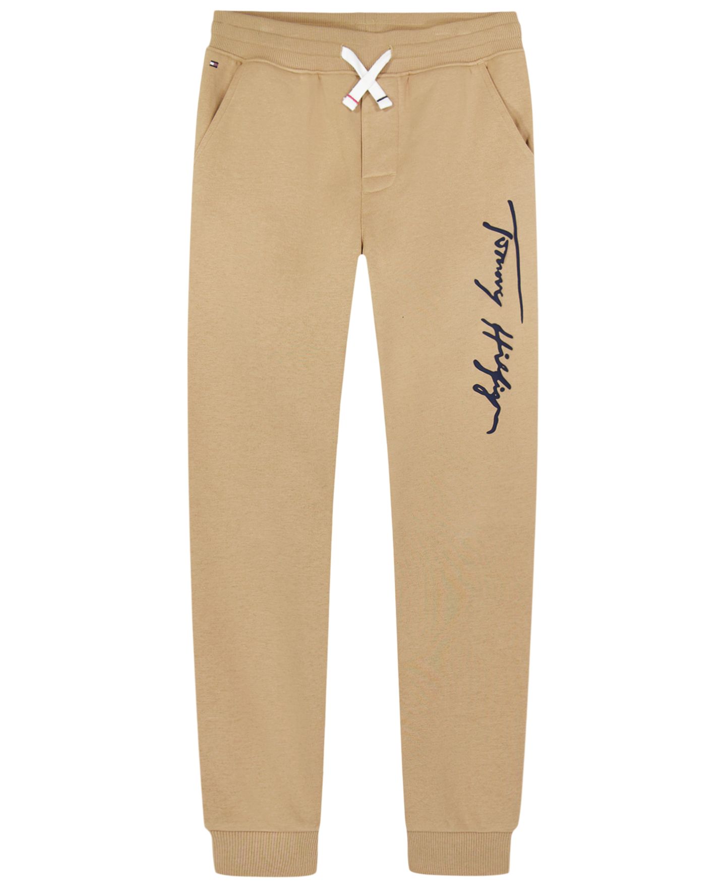 Брюки Tommy Hilfiger Signature Pull-On Puff-Print Graphics Cotton-Blend Jogger для мальчиков, цвет: Incense — фото 1