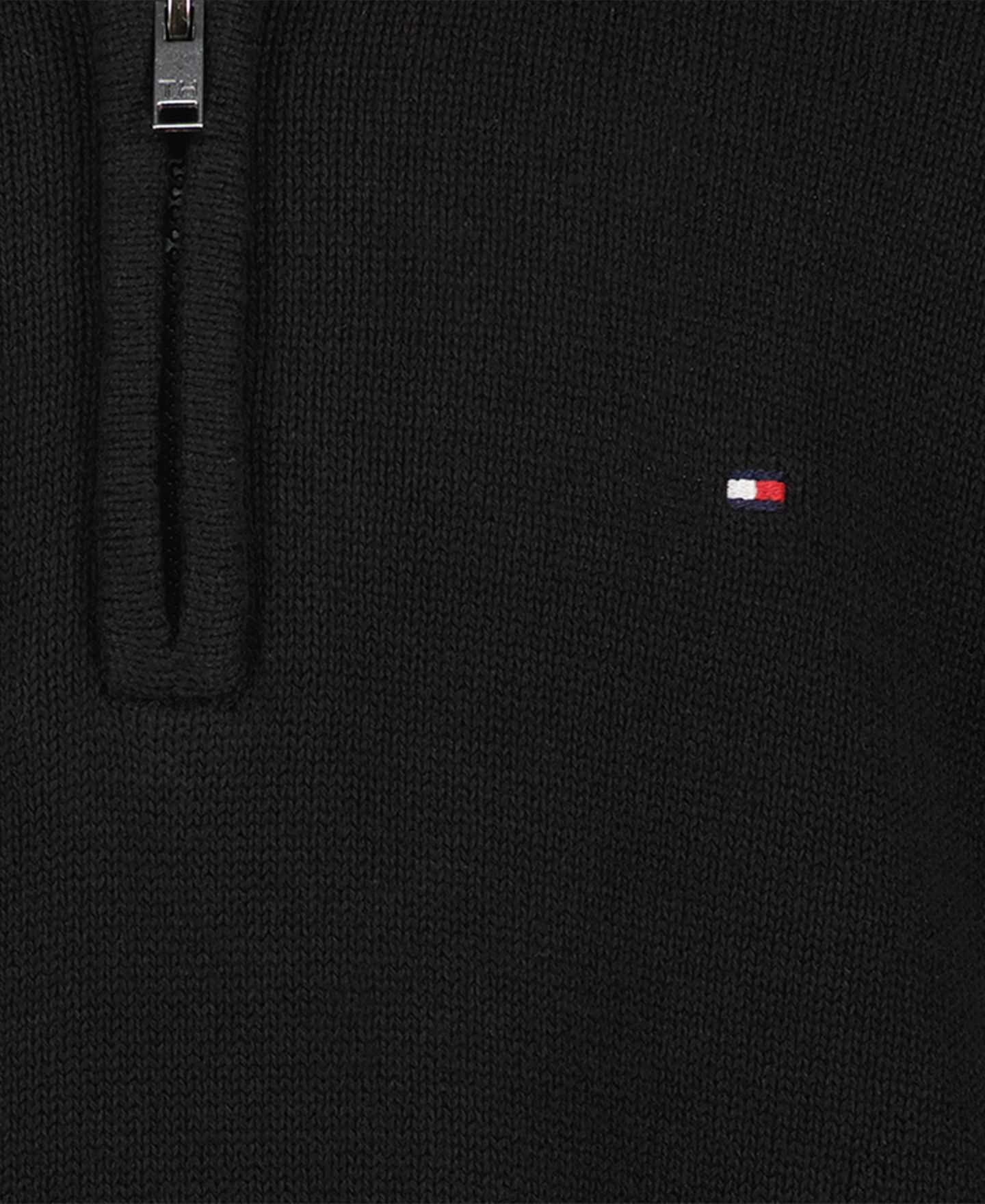 Свитер Tommy Hilfiger Zipneck Cotton Quarter-Zip Sweater для мальчиков, цвет: Чёрный — фото 5