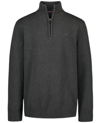 Boys' 8-20 Zipneck Cotton Quarter-Zip Sweater