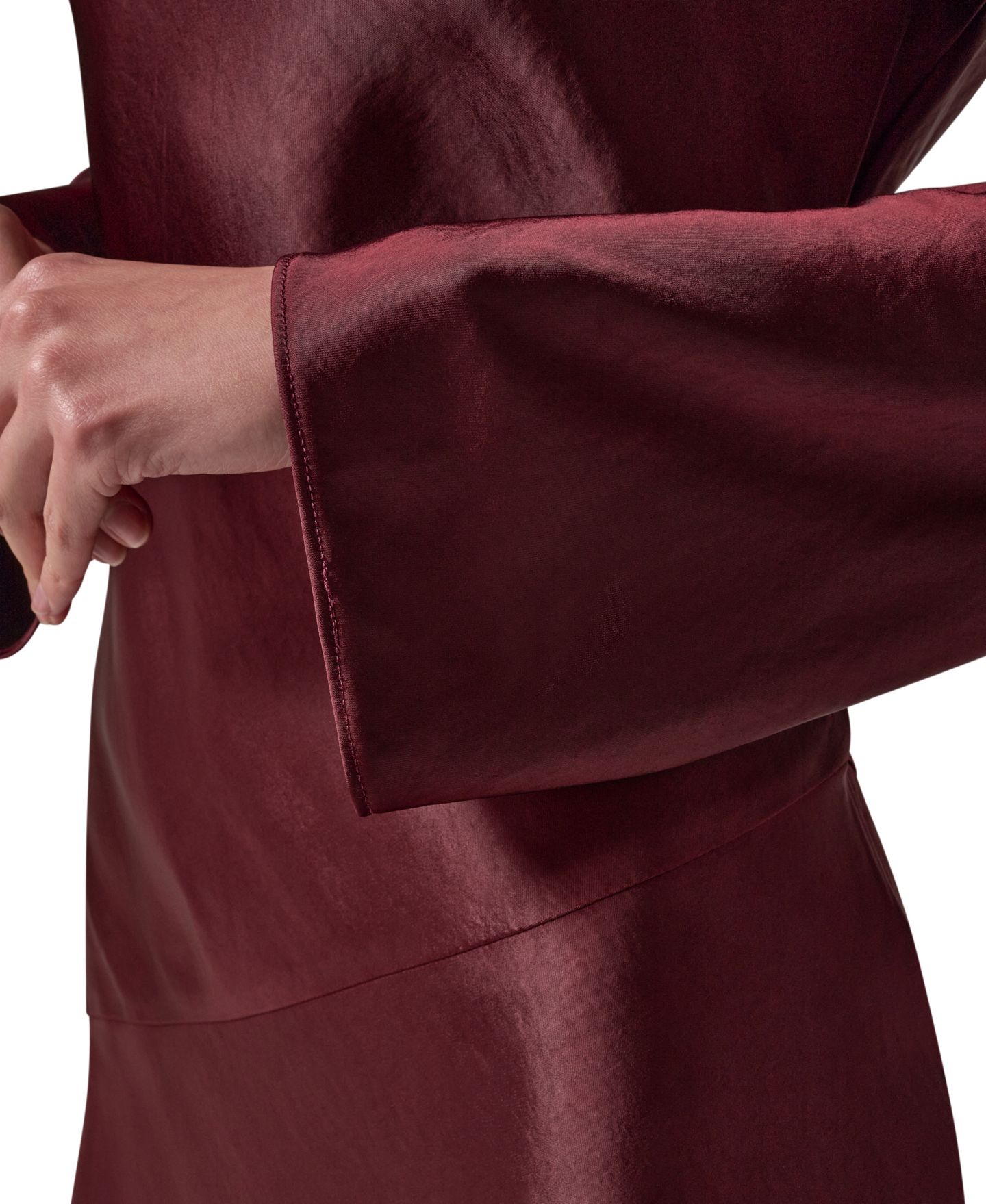 Женское платье Donna Karan New York Satin Cowl Neck A-Line, цвет: Чёрный вишнёвый — фото 5