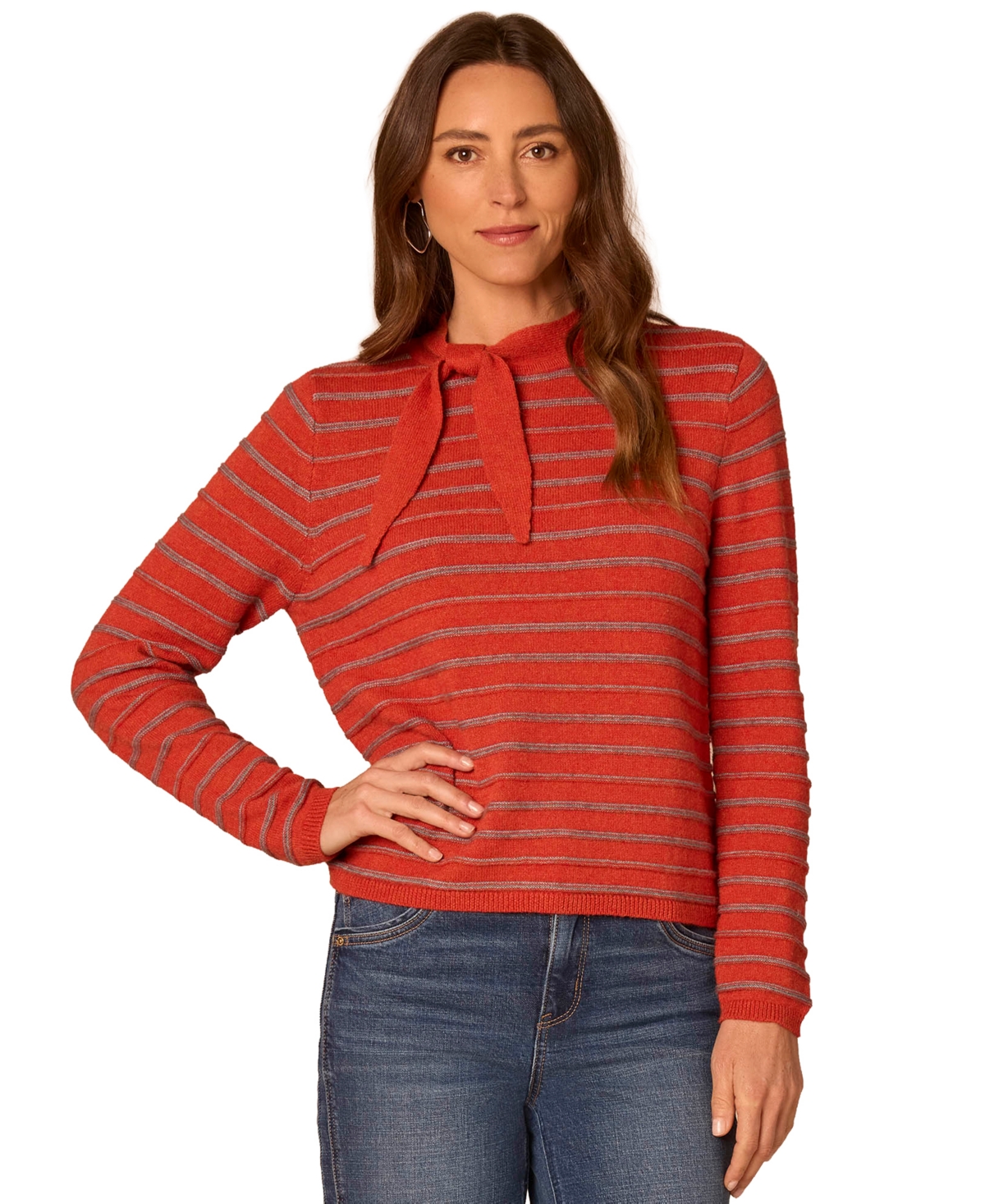 Democracy Women's Self-Tie Striped Sweater