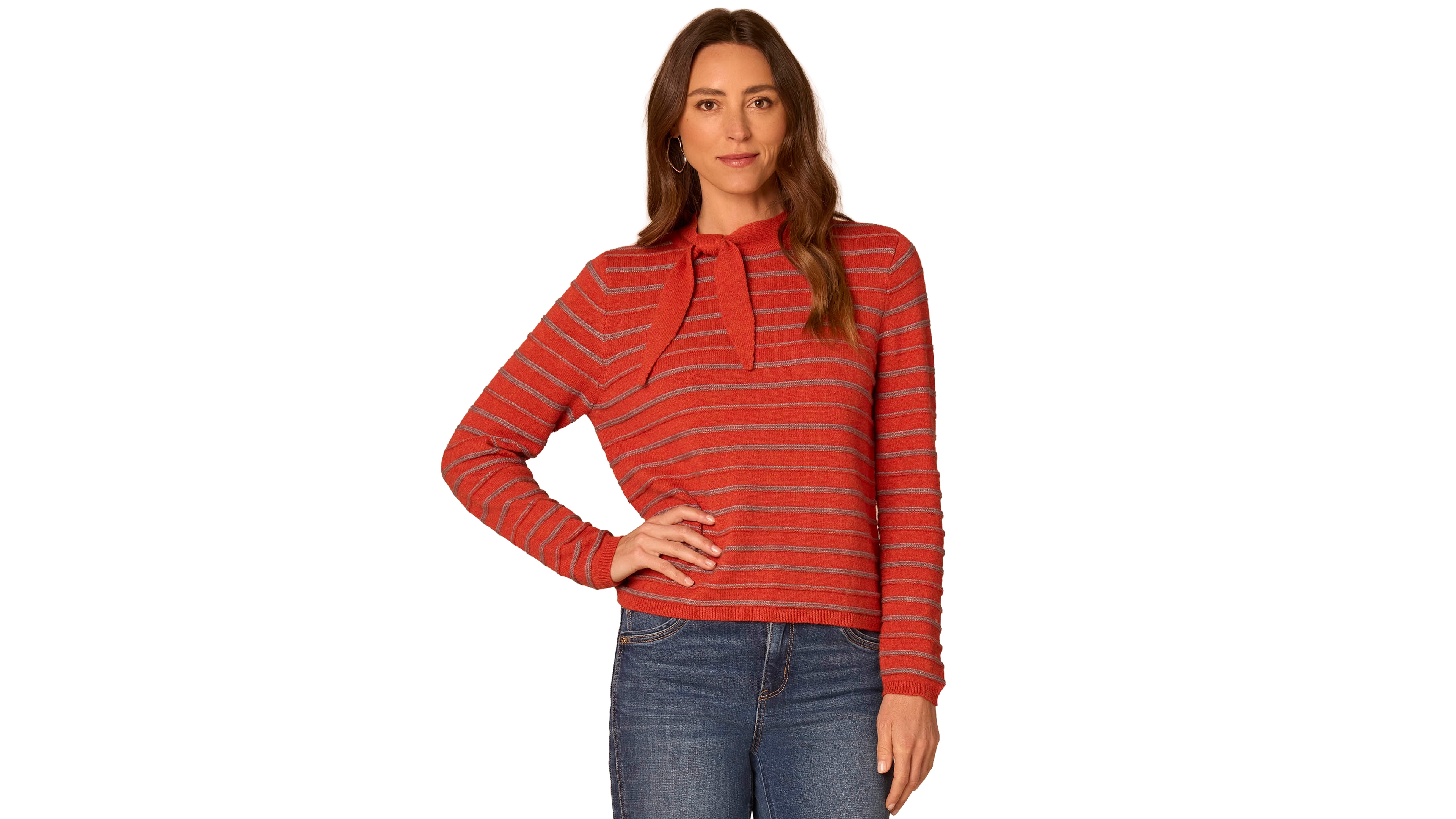 Democracy Women's Self-Tie Striped Sweater
