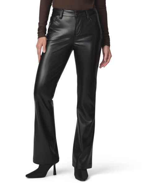 Женские брюки Joe's Jeans Petite Provocateur High-Rise Bootcut Faux-Leather, цвет: Чёрный