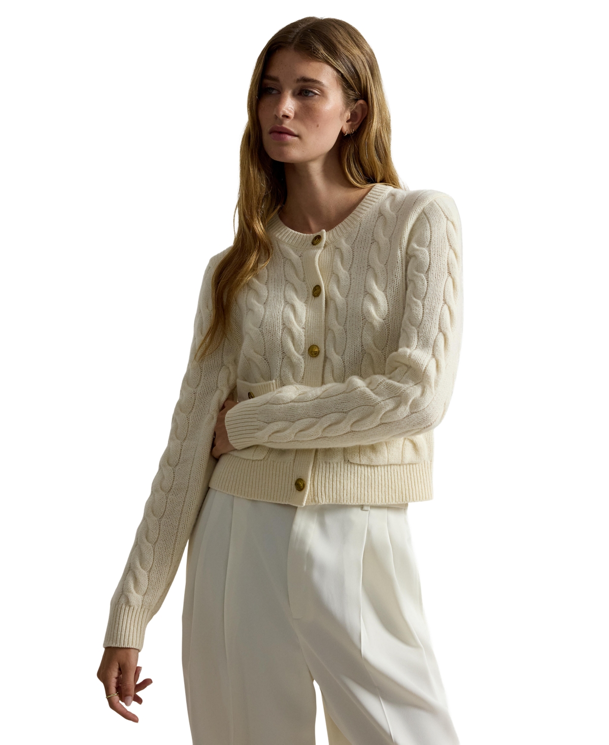 Polo Ralph Lauren Women's Cable-Knit Cropped Cardigan