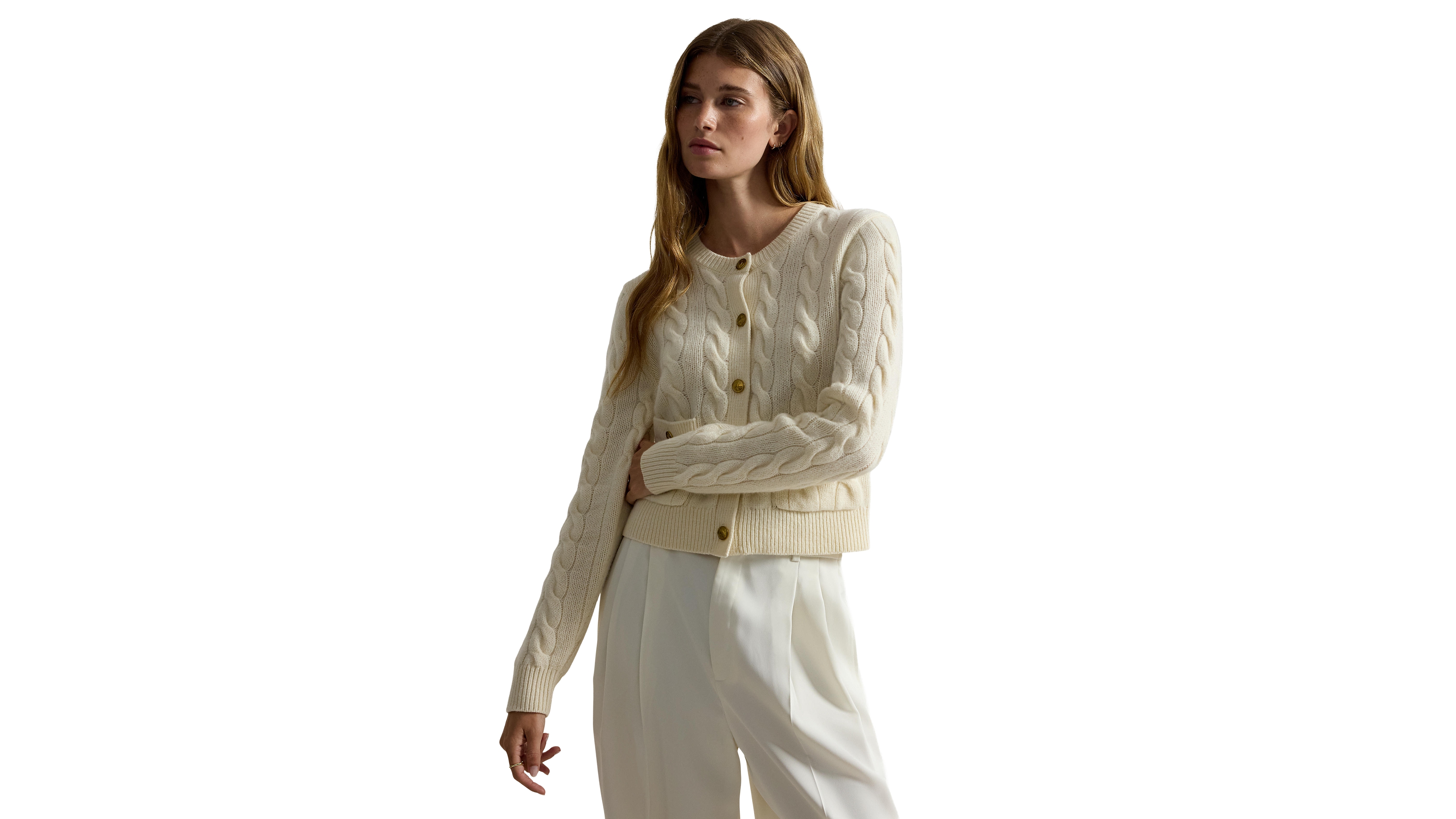 Polo Ralph Lauren Women's Cable-Knit Cropped Cardigan