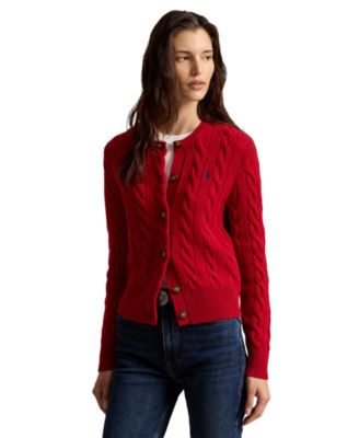 Women's Cable-Knit Wool-Cashmere Cardigan Sweater