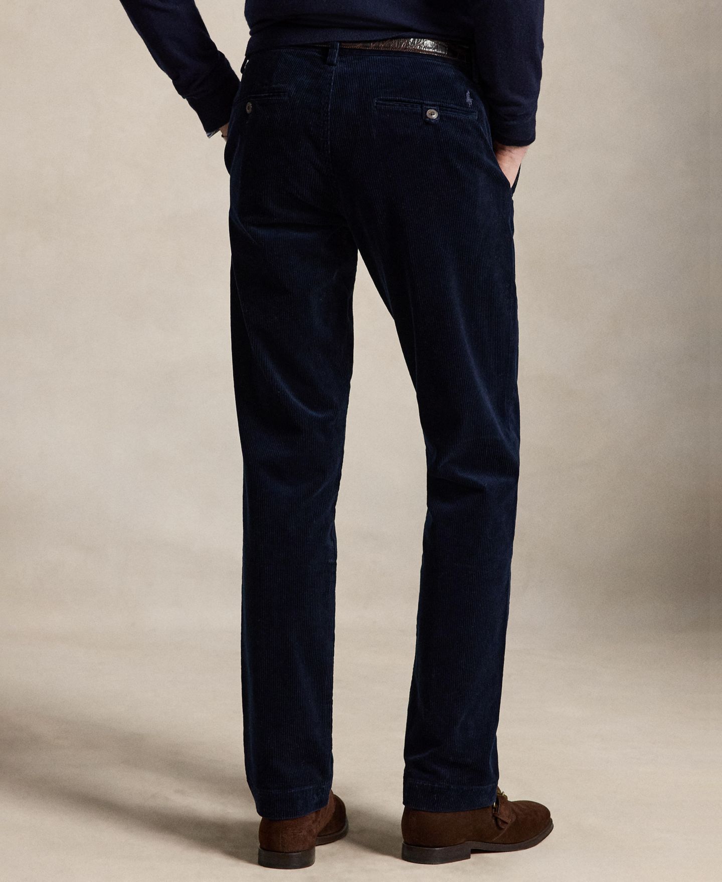 Мужские брюки Polo Ralph Lauren Stretch Straight-Fit Corduroy, цвет: Тёмно-синий — фото 3
