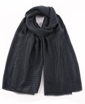 Floral-Print Fringed Wrap Scarf