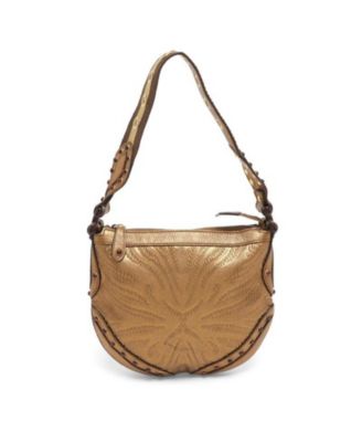 Women's Embossed Leather Studded Hobo Bag