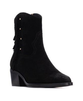 Women's Suede Fringe Ankle Booties Carmela Collection