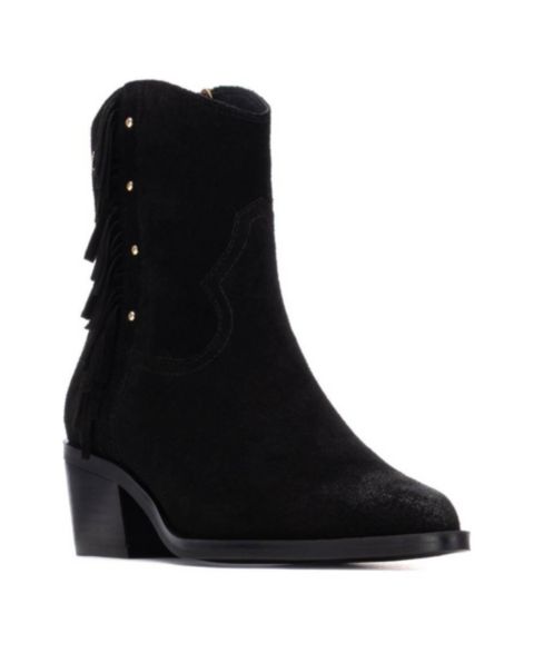 Женские ботинки XTI Suede Fringe Ankle Booties Carmela Collection, цвет: Чёрный