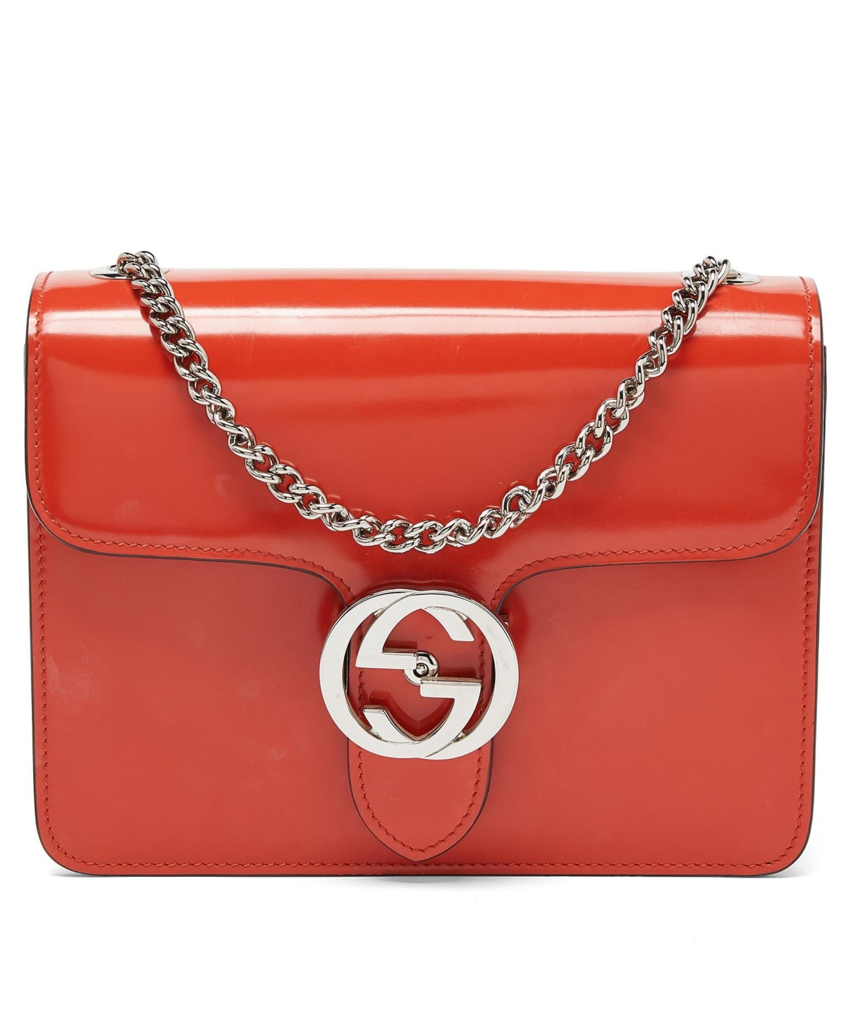 Pre-Owned Gucci Small Interlocking G Patent Leather Crossbody Bag