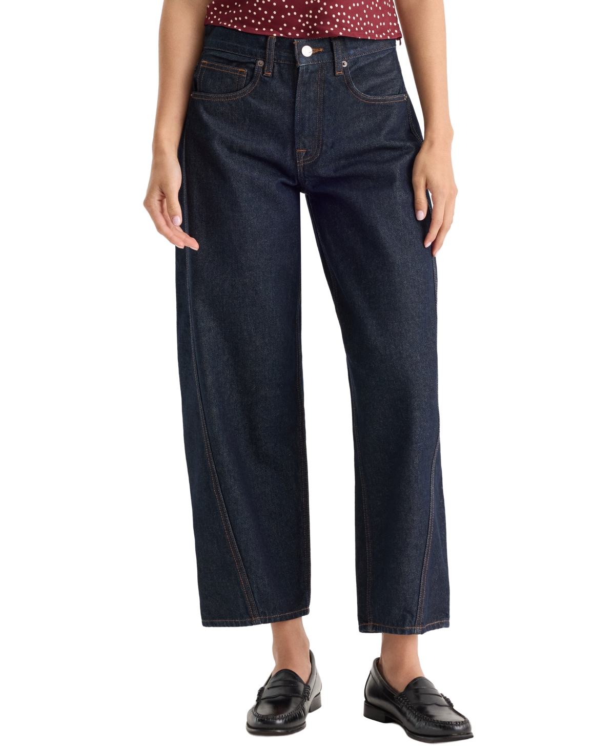 Good American Women's Vintage Barrel Ankle High-Waisted Jeans