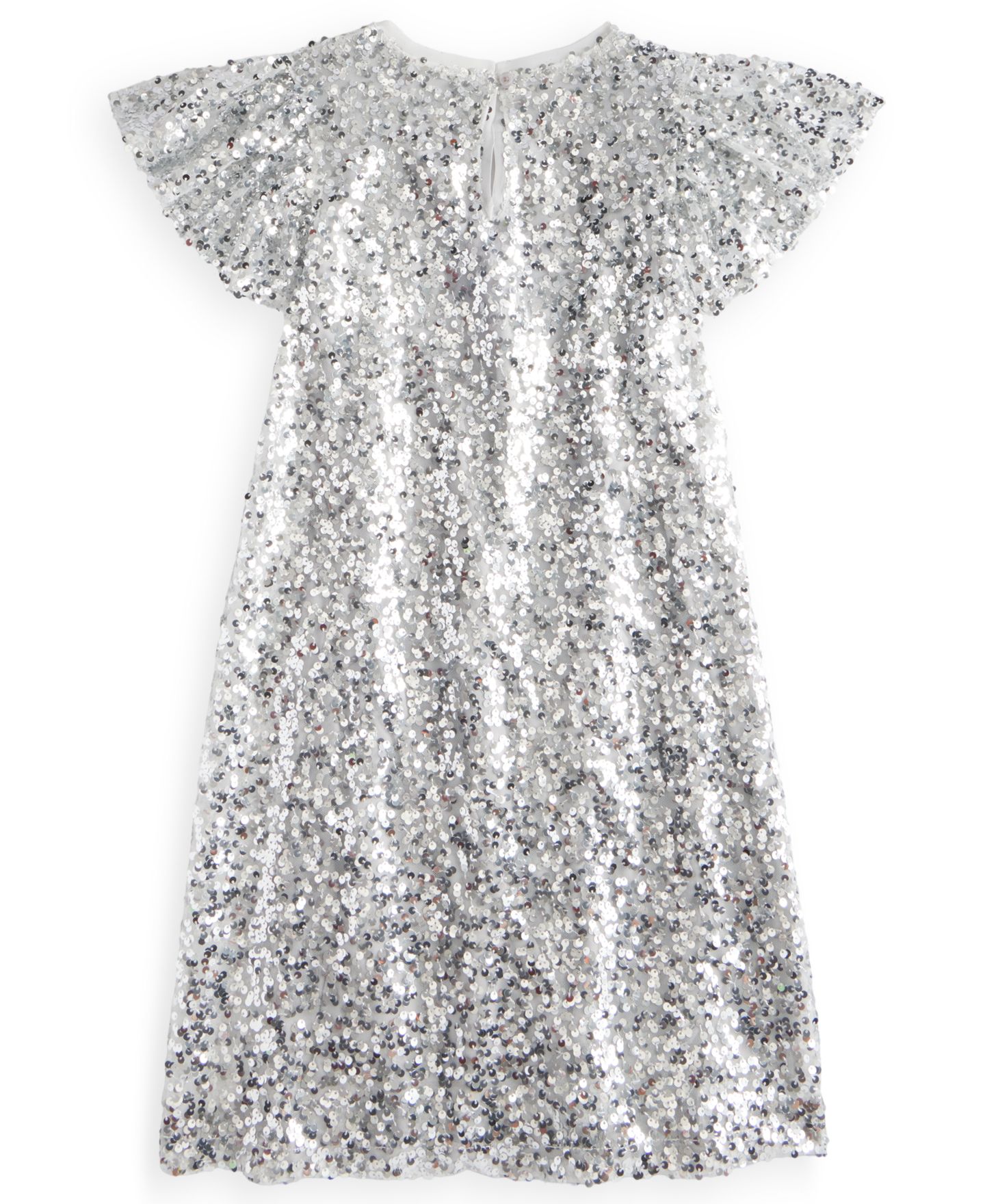 Платье Epic Threads Sequin Flutter-Sleeve A-Line Dress для девочек, цвет: Серебряный — фото 4