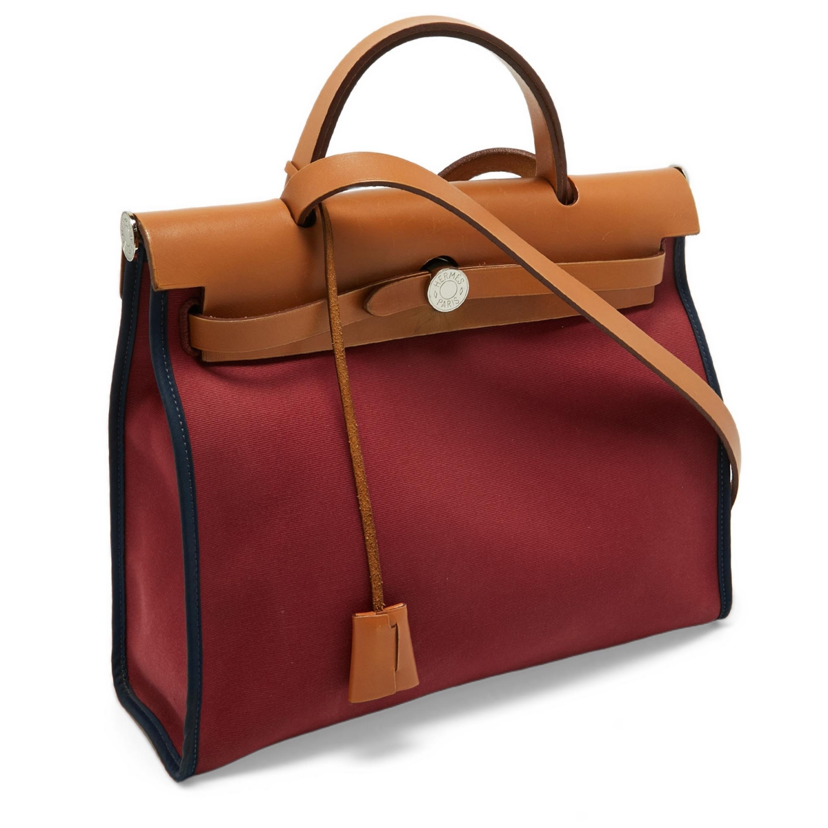 Pre-Owned Hermes Women's Canvas And Leather Top Handle