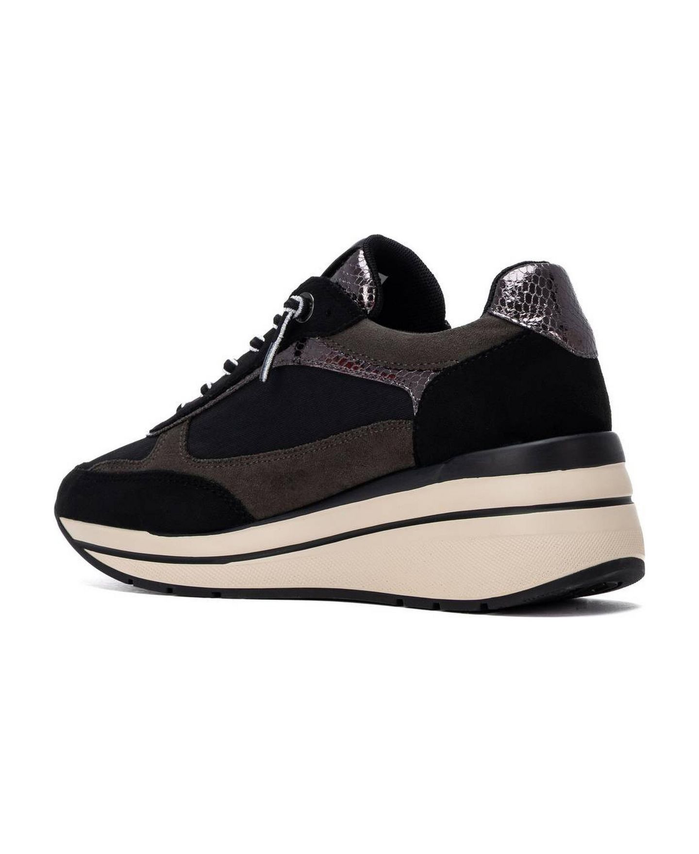 Женские кроссовки XTI Casual Suede Wedge, цвет: Чёрный — фото 3