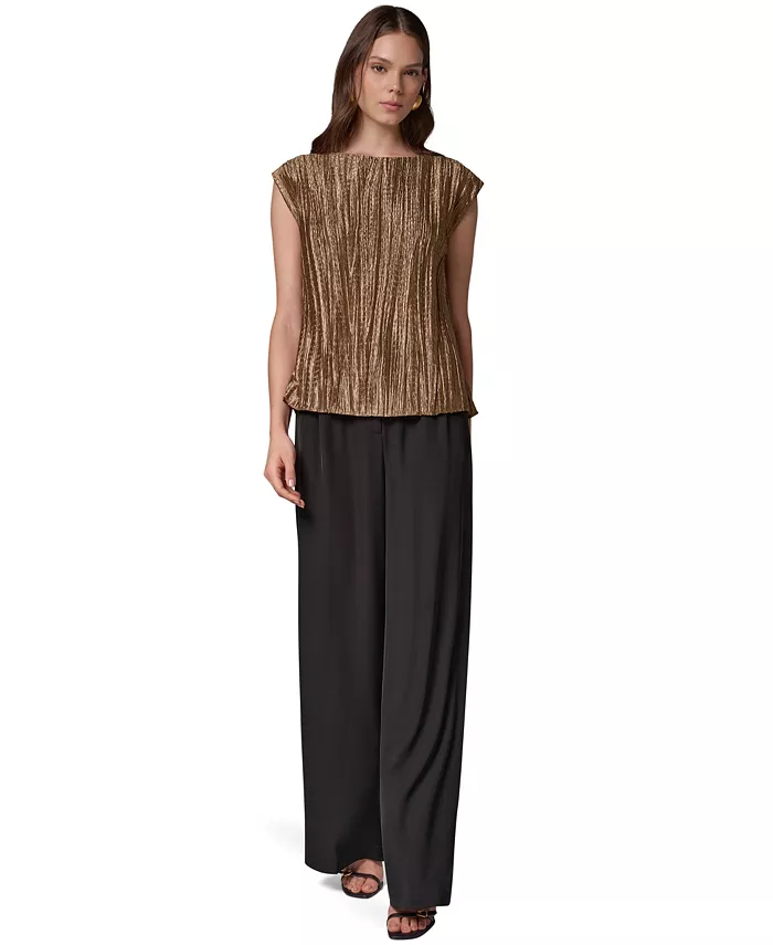 Women's Sleeveless Pliss&eacute; Blouse - thumbnail 2