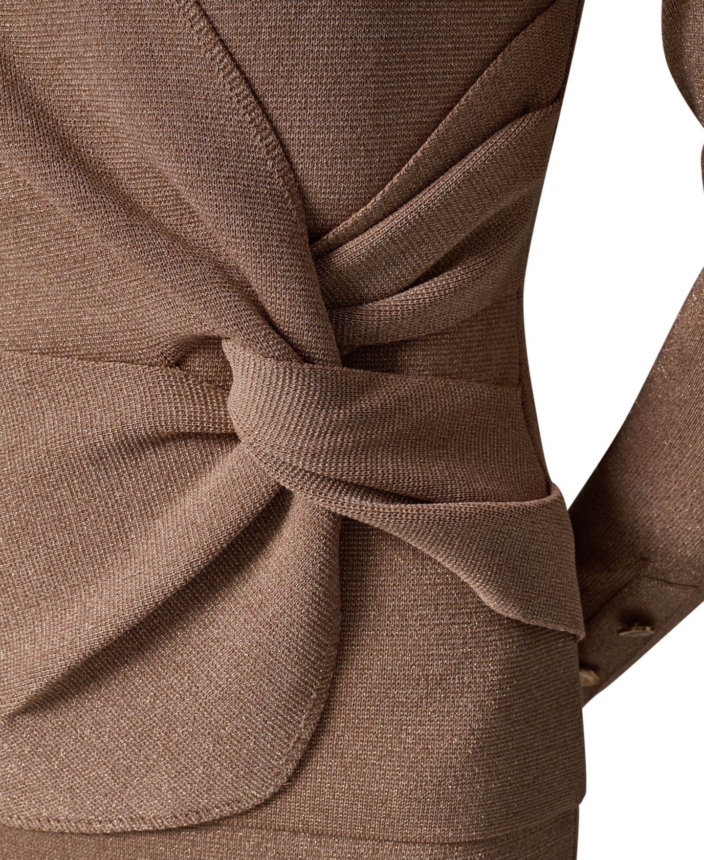 Женский свитер Donna Karan New York V-Neck Long-Sleeve Fitted, цвет: Верблюжий — фото 6