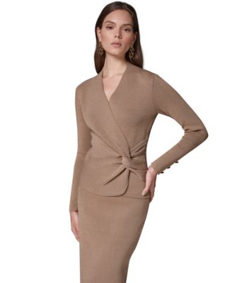 Women's V-Neck Long-Sleeve Fitted Sweater