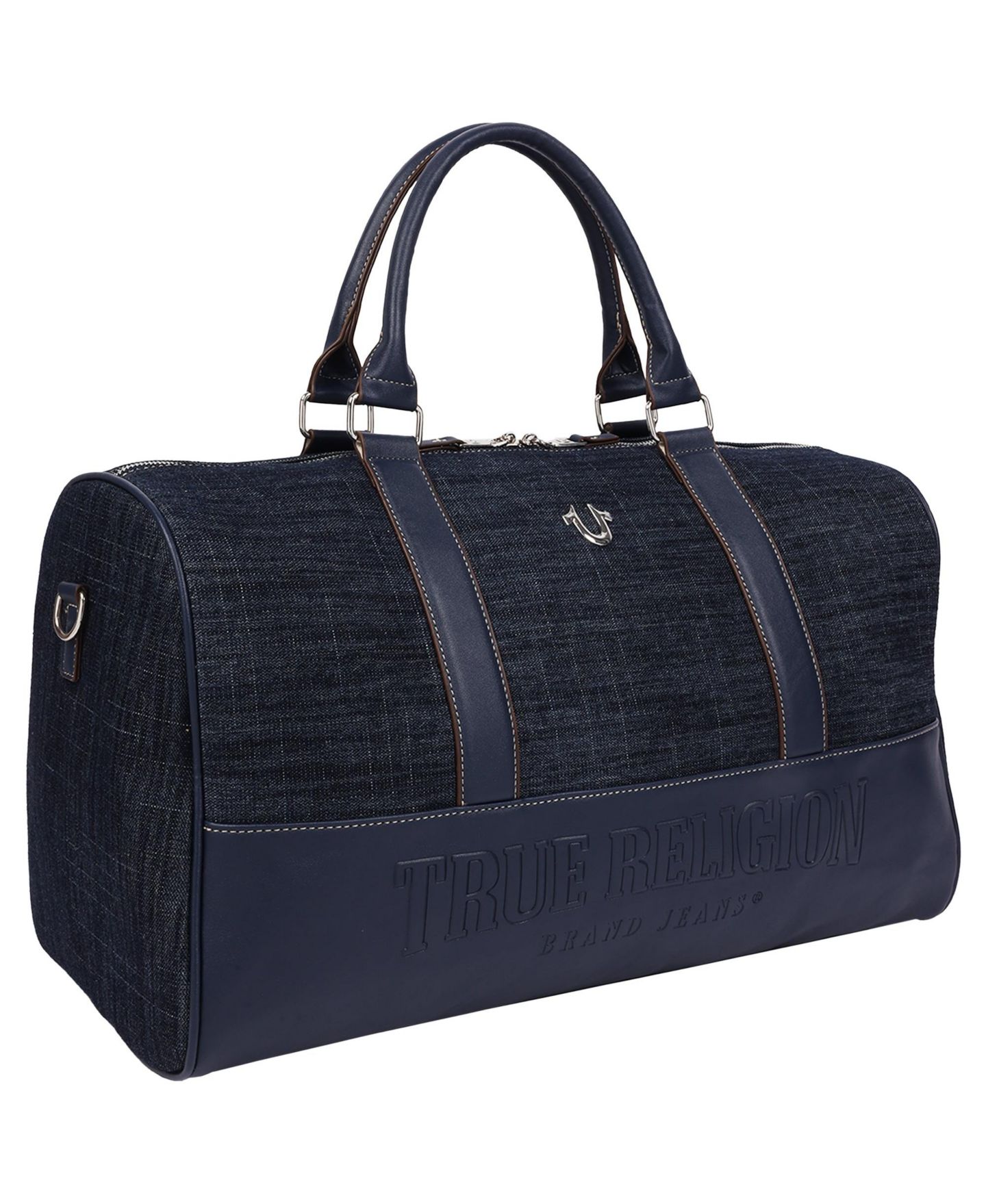 Женская сумка True Religion Horseshoe Quilting Denim Weekender Duffel, цвет: Тёмный джинсовый — фото 2