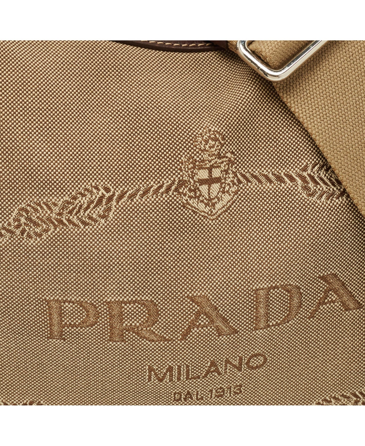 Pre-Owned Prada Logo Jacquard Canvas and Leather Messenger Bag