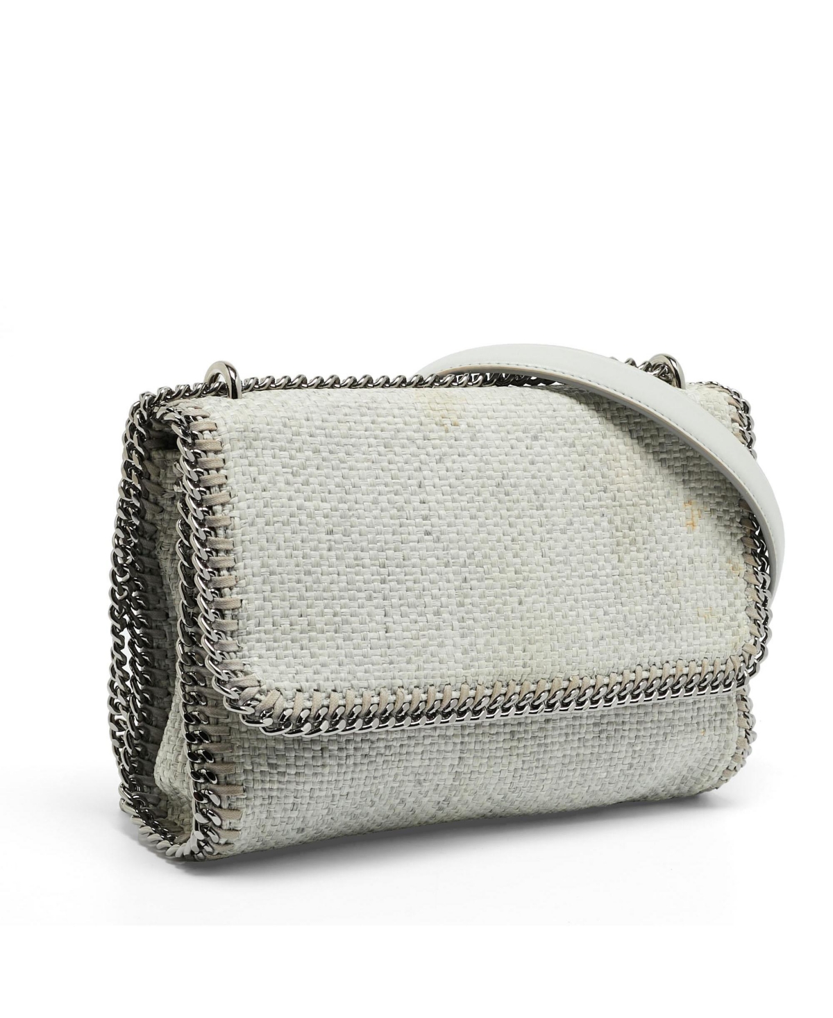 Pre-Owned Stella Mccartney Falabella Woven Raffia Flap Shoulder Bag
