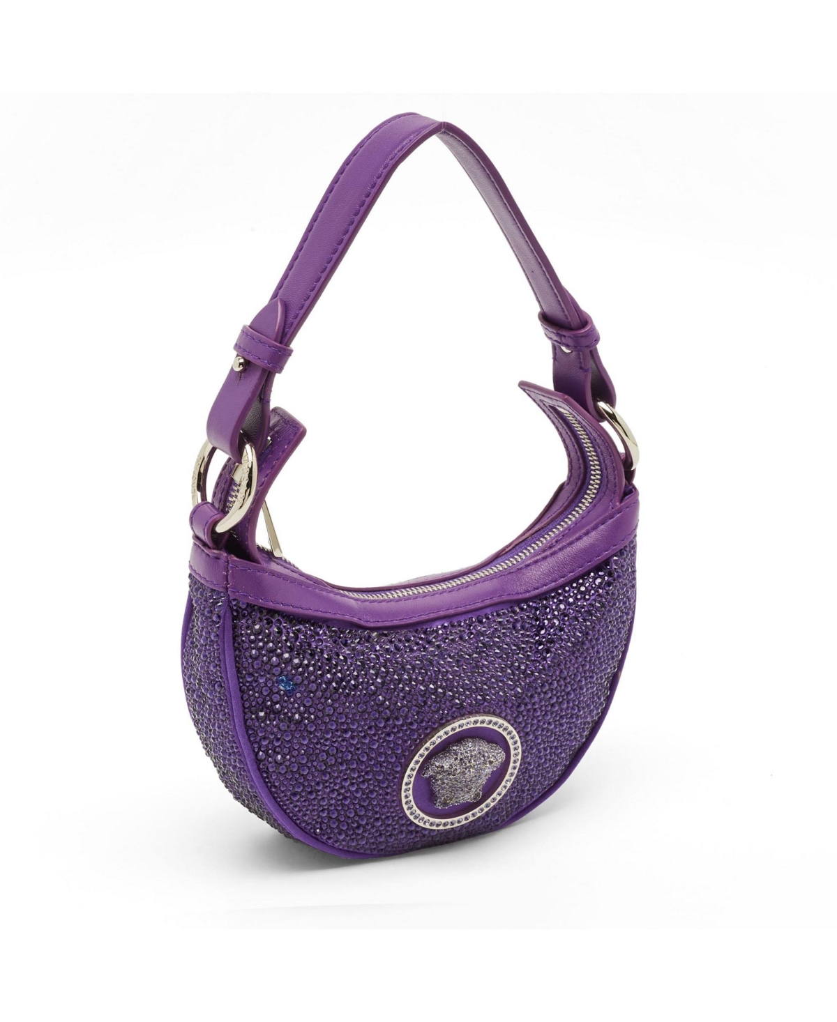 Pre-Owned Versace Women's Repeat Crystal-Embellished Mini Hobo Bag
