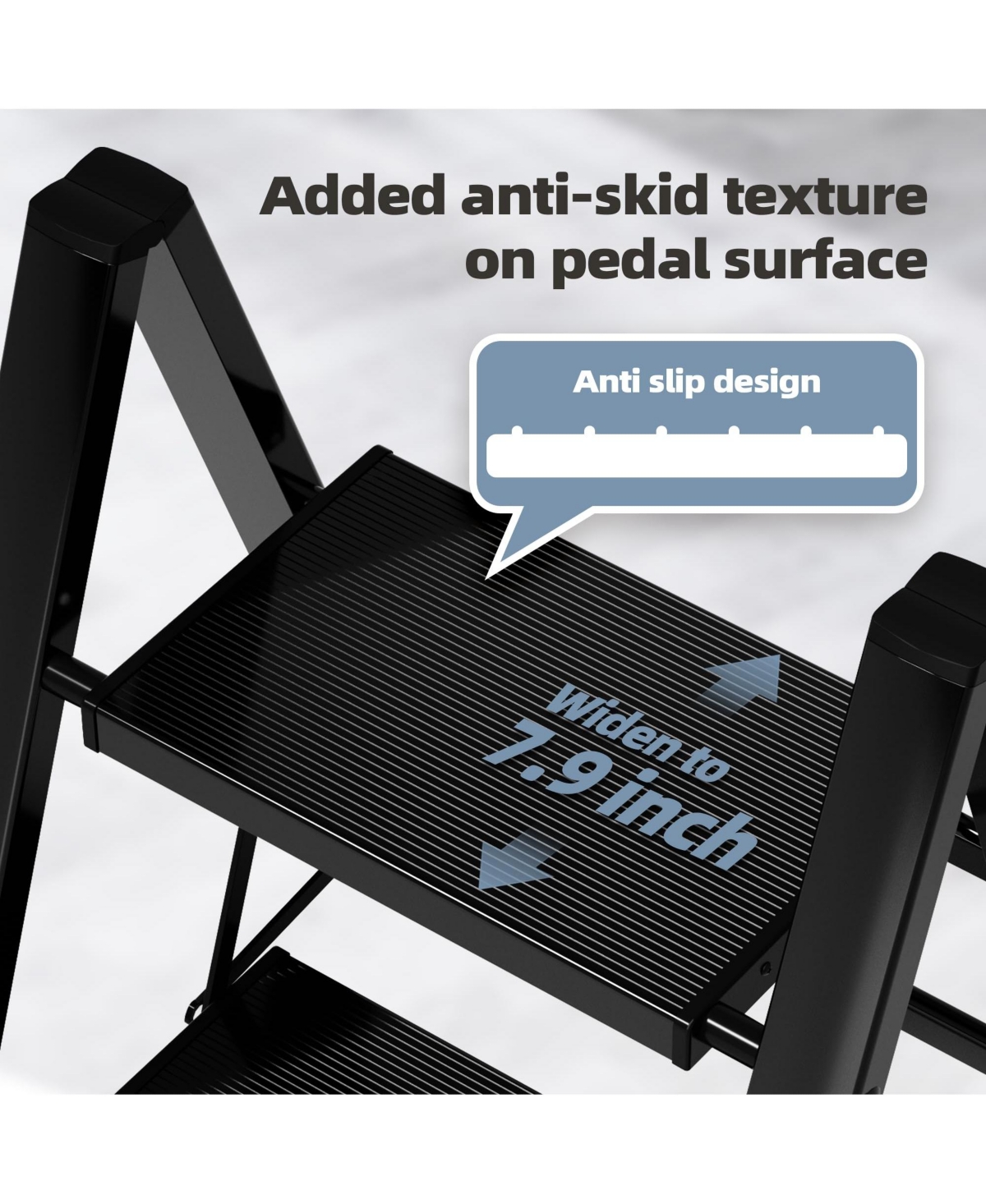 Aofar Foldable 2 Step Ladder Anti-slip Wide Pedal Portable