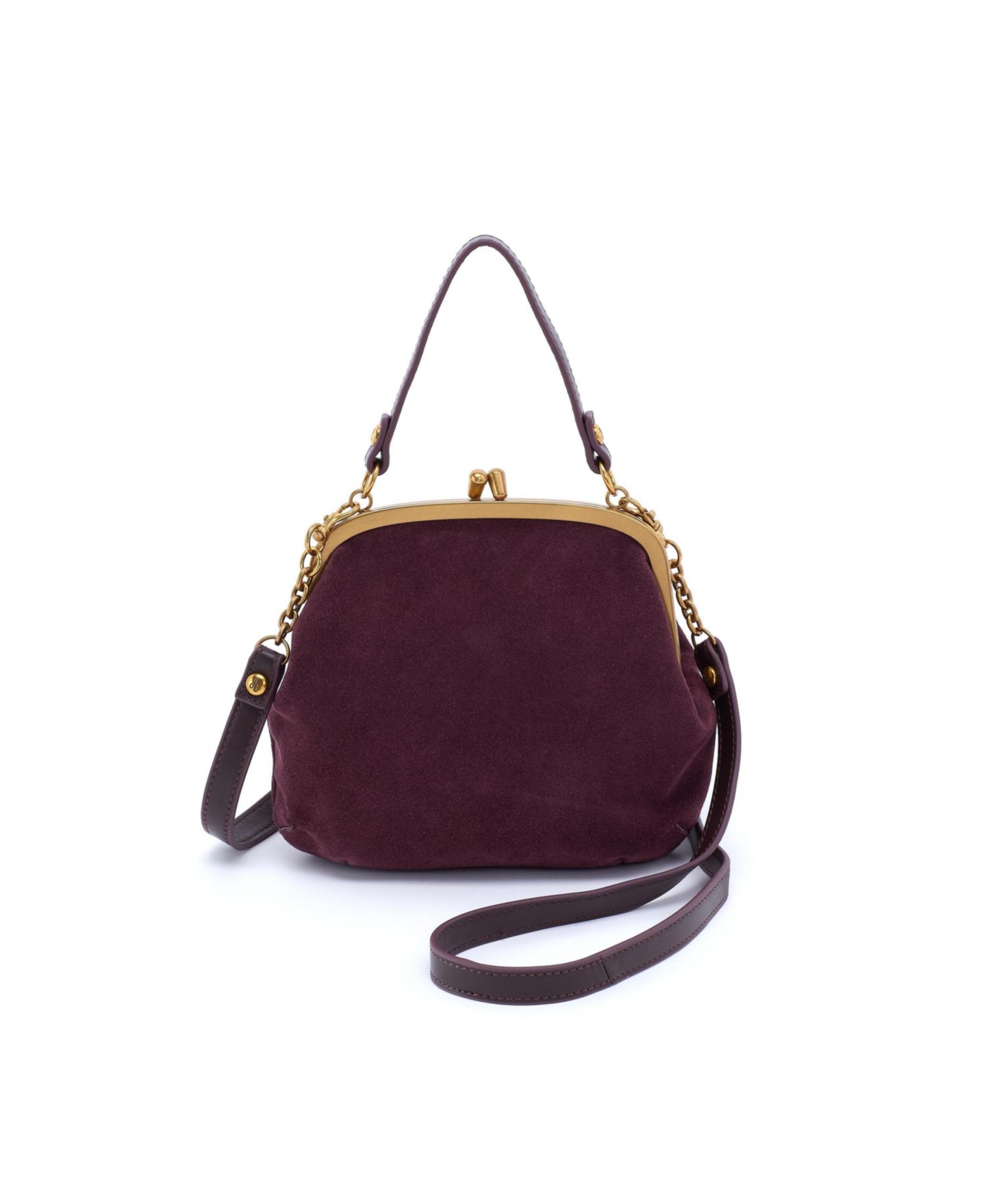 Женская сумка HOBO Alba Frame Clasp Closure Leather Crossbody, цвет: Тёмный вишнёвый — фото 1