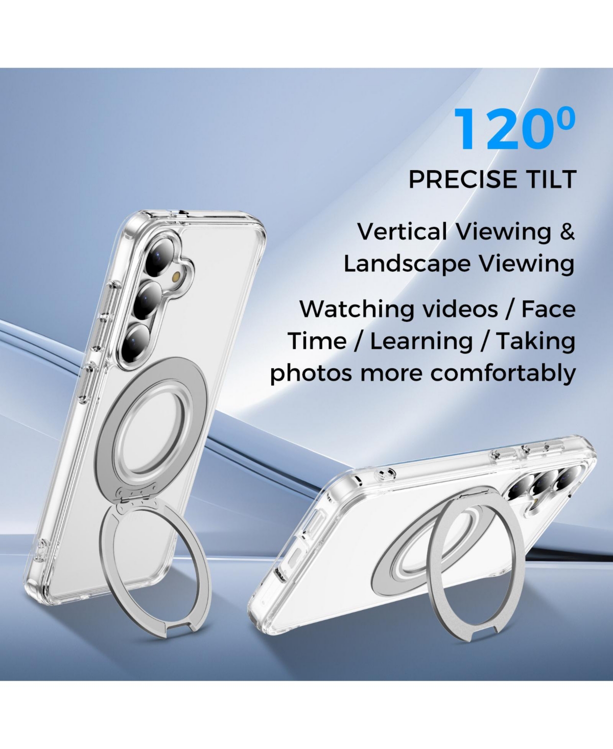 Alpha Digital Samsung Galaxy S25 Magnetic-Ring Stand Shockproof Phone Case, Compatible with Samsung Galaxy S25