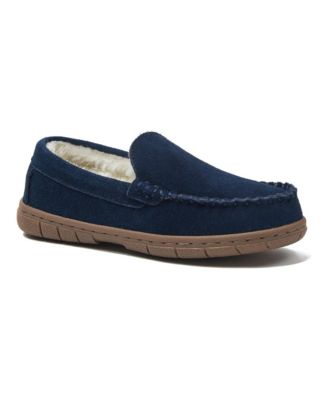 Little Girls Fuzzy Lined Suede Moccasin Slippers