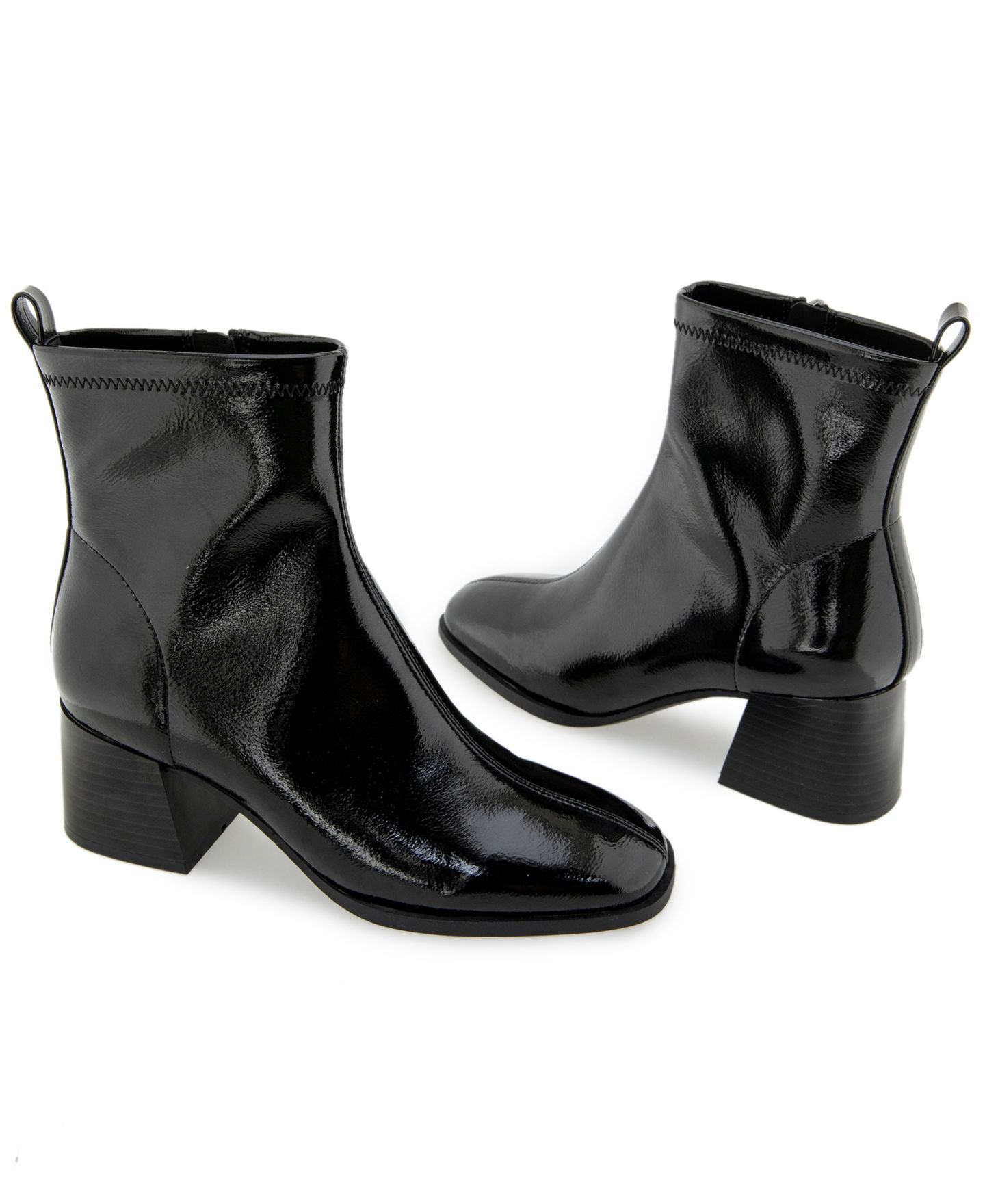 Женские ботинки Kenneth Cole Reaction Rida 2.0 Block Heel Dress Booties, цвет: Чёрный лаковый — фото 8