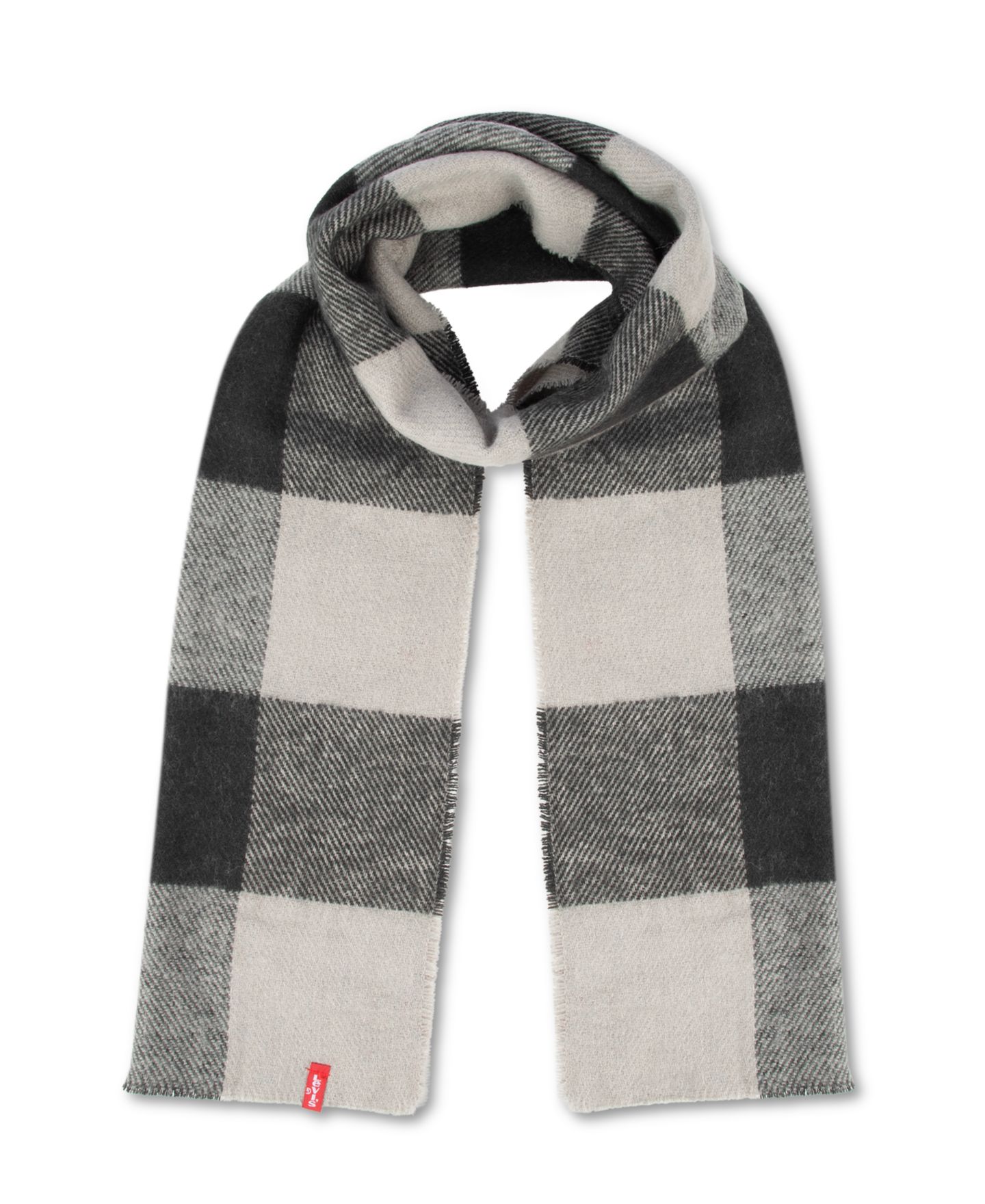 Мужские комплекты Levi's Waffle Knit Beanie & Buffalo Plaid Scarf, 2-Piece Set, цвет: Чёрный — фото 5