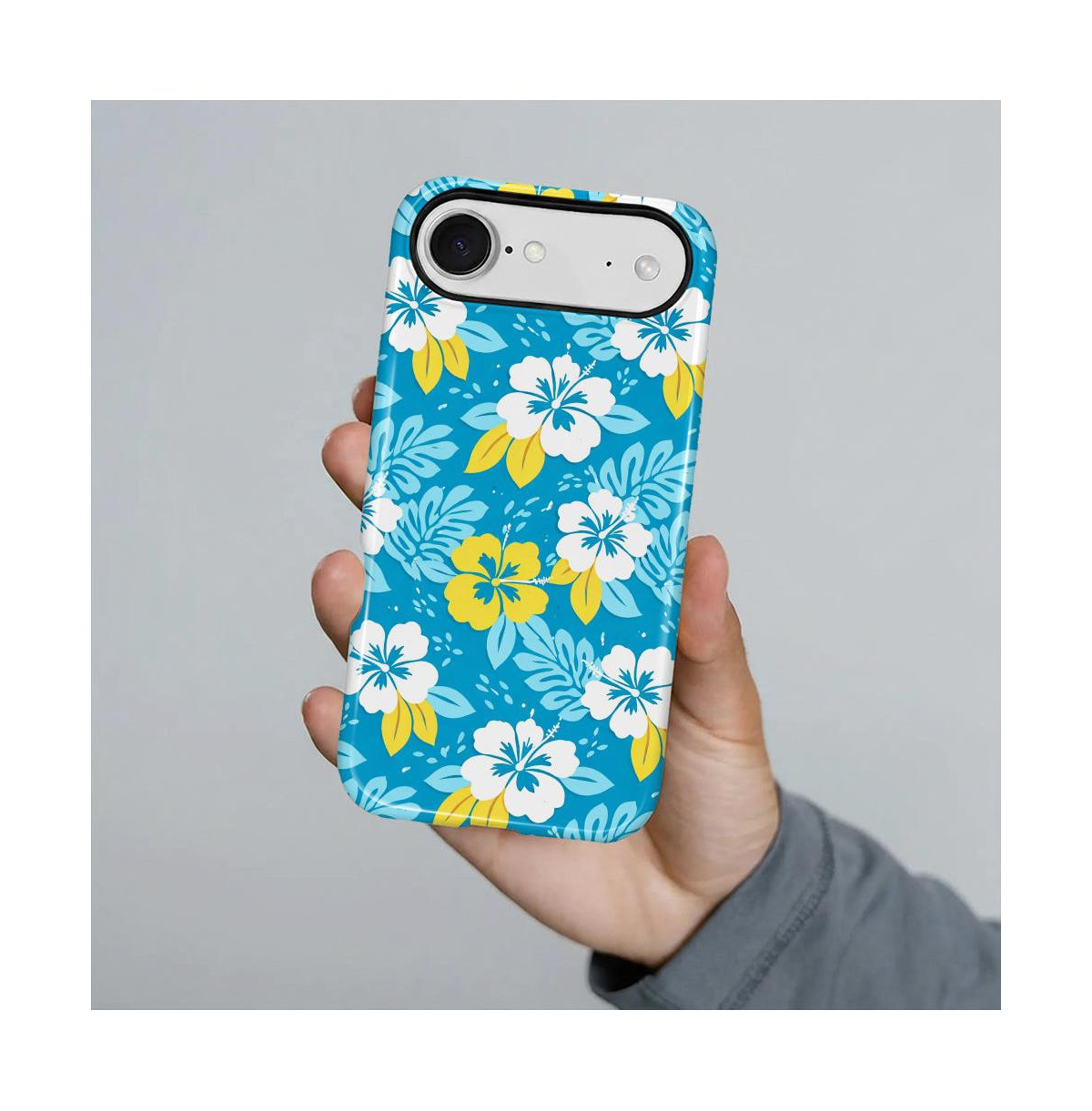 Lamicall Military Grade Dual Layer iPhone Case, Hibiscus Escape Shockproof Anti-Slip Protective Phone Cover