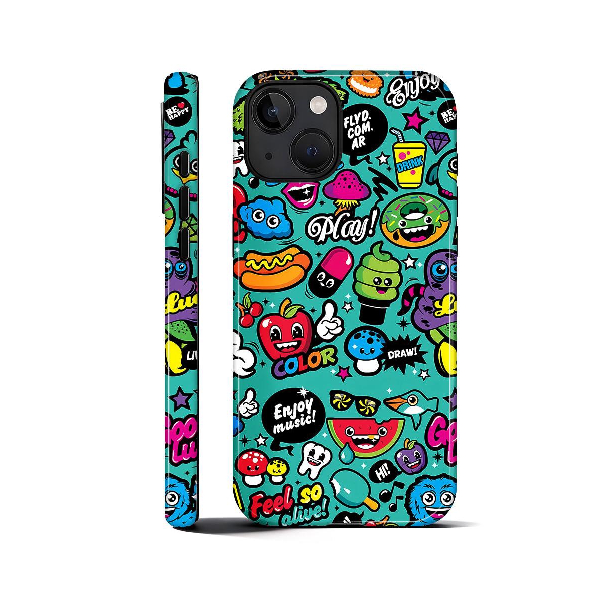 Lisen Sticker Playground Dual-Layer Shockproof Phone Case Compatible with Apple iPhone 17