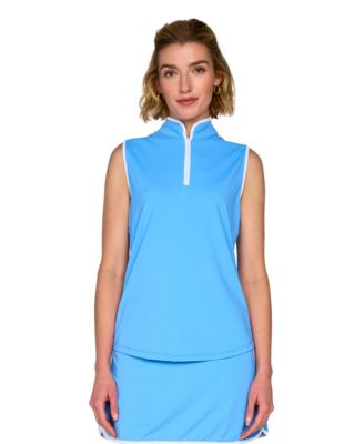 Women's Tee It Up Mock Neck Piping Sleeveless Tank