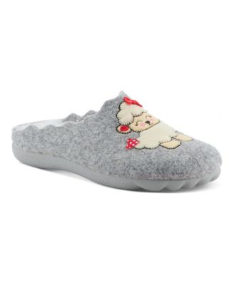 Bopeep Felt Slip-on Slippers with Puppy Applique