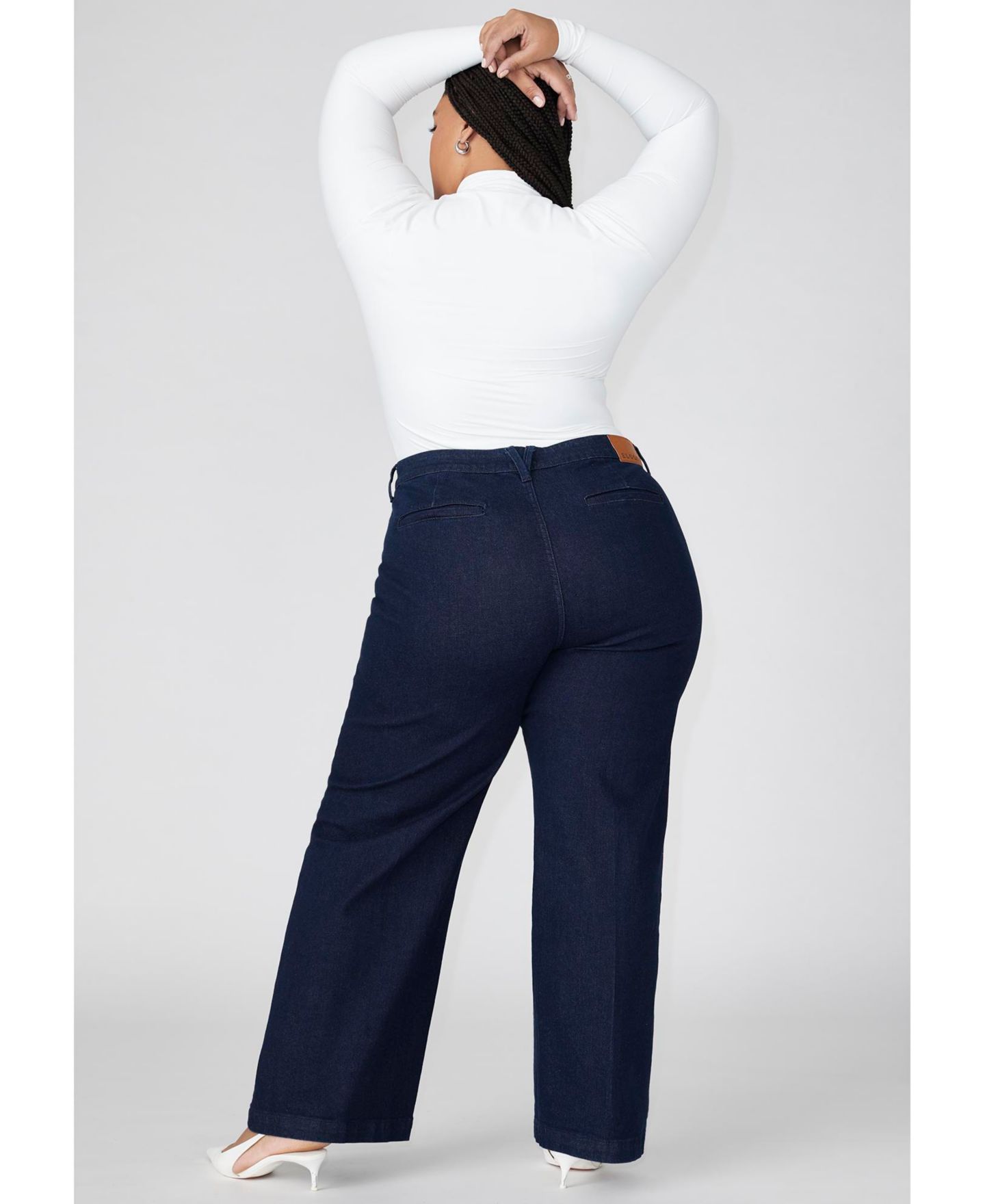 Женские джинсы ELOQUII The Trouser Jean, цвет: Индиго — фото 3