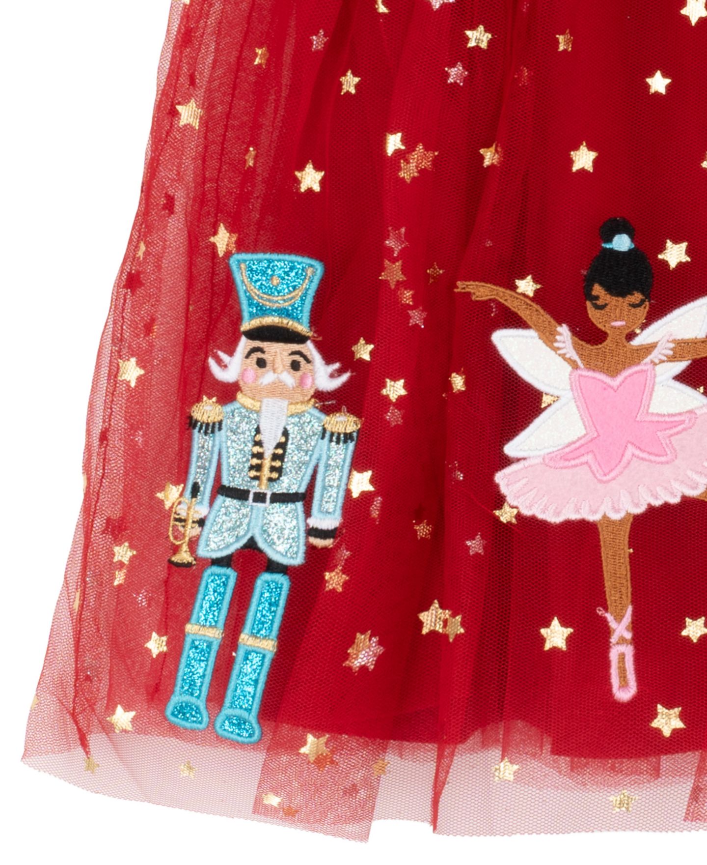 Платье Rare Editions Nutcracker Velvet Bodice Star-Print Tutu Dress для девочек, цвет: Красный — фото 3