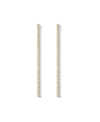 Cz Long Tennis Drop Earrings