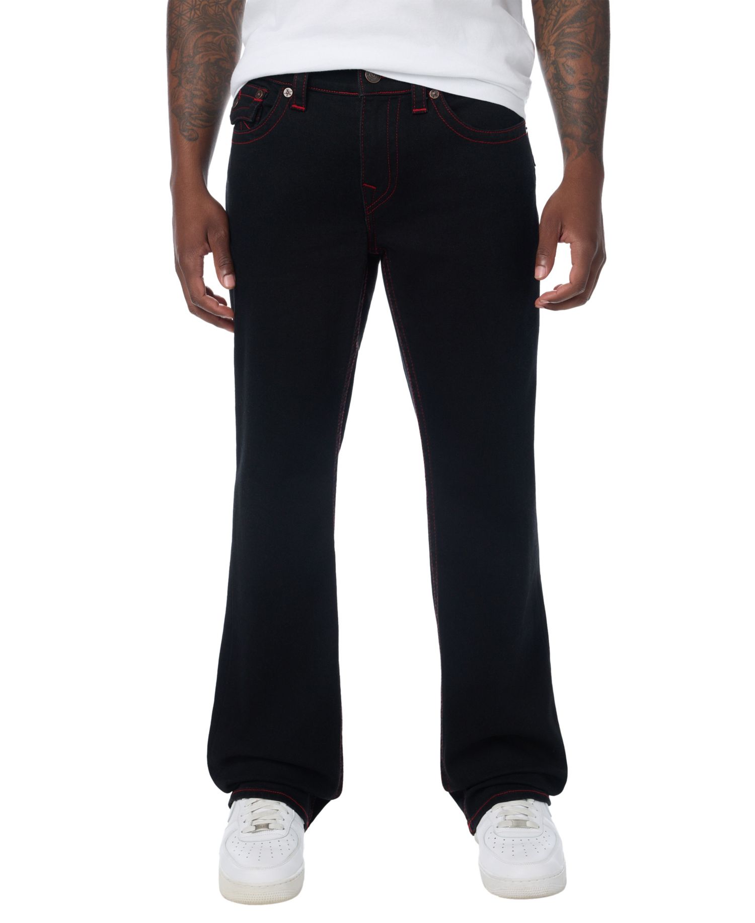 Men's Billy Logo-Script Flap Bootcut Jeans