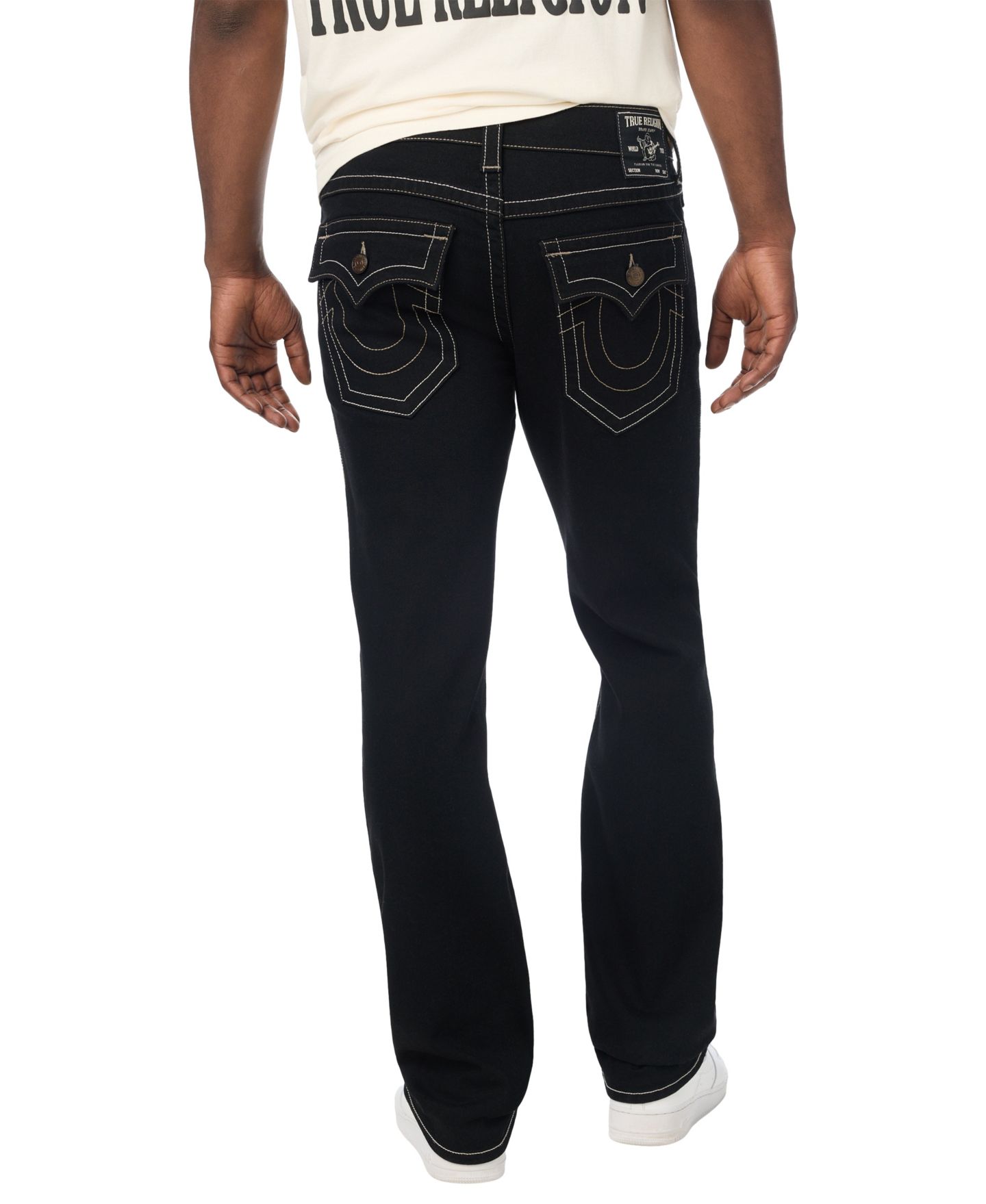 Мужские джинсы True Religion Ricky Straight-Leg Flap Pocket, цвет: Чёрный — фото 3